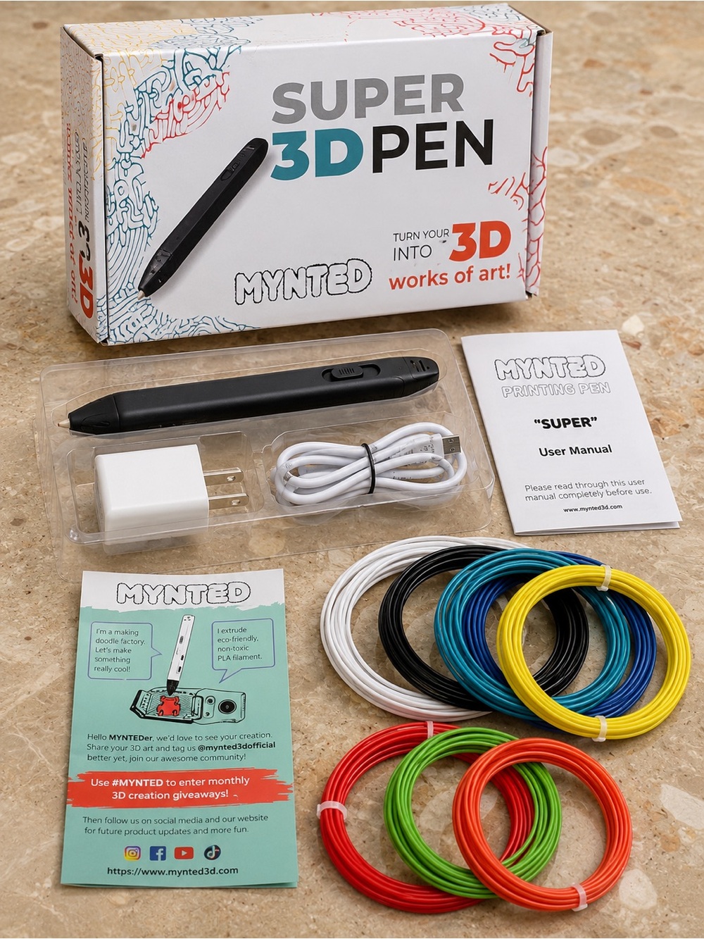 MYNT3D Super 3D Printing Pen Kit – Like New with extra refills